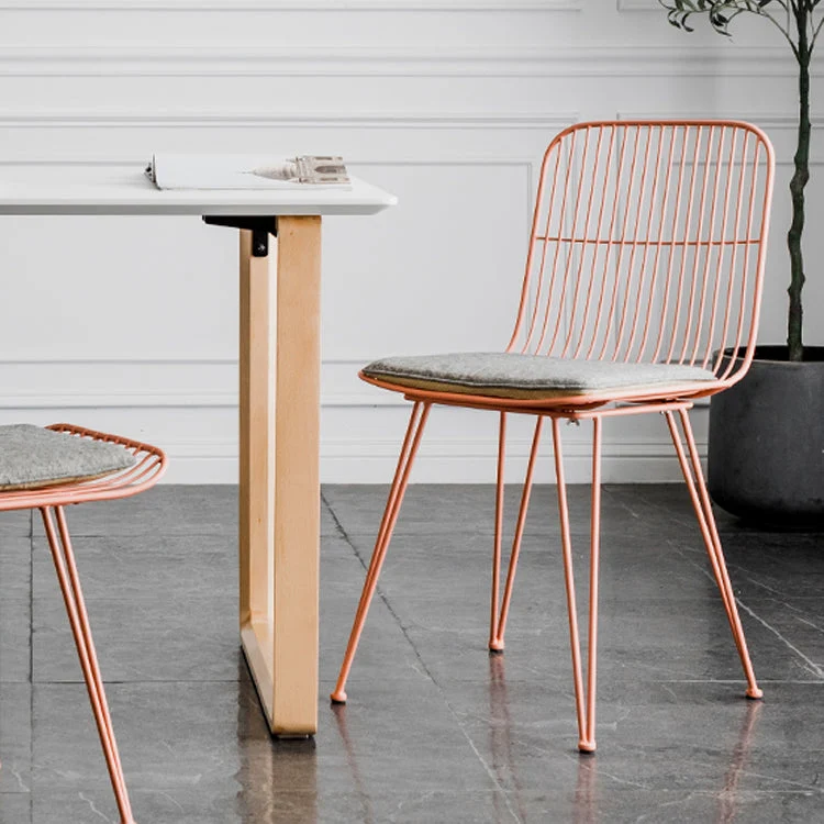 Sedie laterali da pranzo senza braccioli con schienale aperto e design contemporaneo Clearhalo