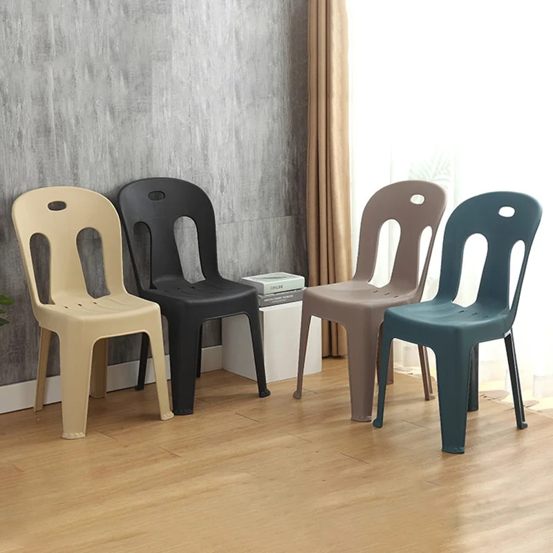 Sedie laterali da pranzo senza braccioli plastica dal design moderno Sedie laterali con schienale doghe per uso domestico...