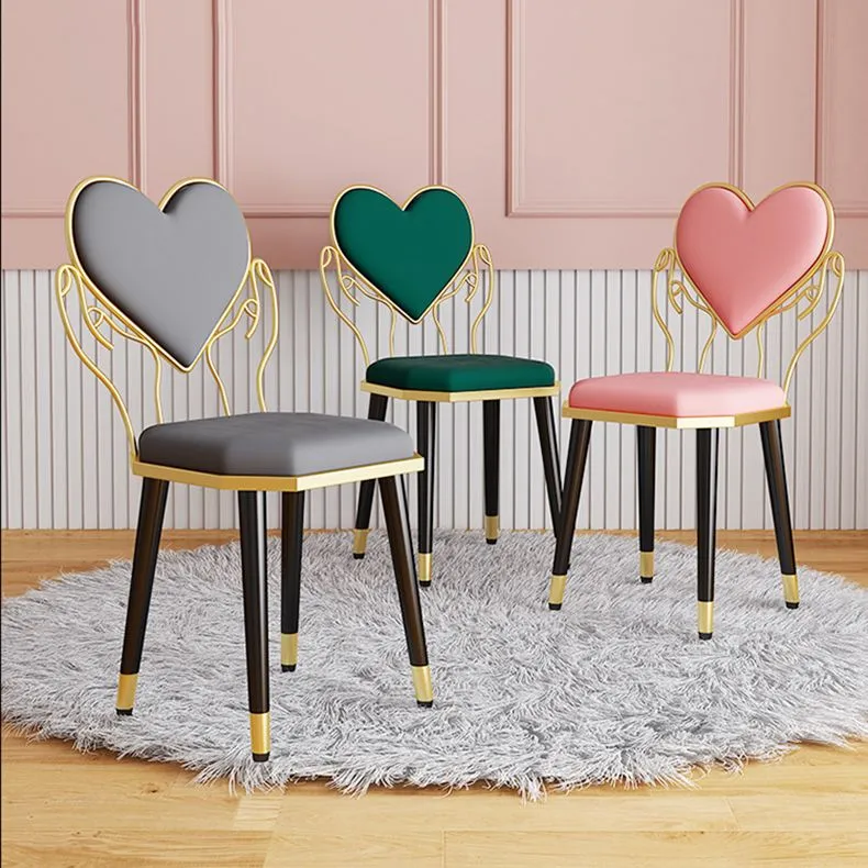 Sedie laterali da pranzo tessuto dal design nordico Sedia laterale con schienale aperto per la casa Clearhalo