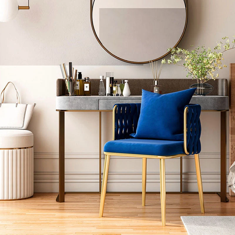 Sedie laterali da pranzo tessuto dal design scandinavo Sedia laterale da pranzo con schienale massiccio Clearhalo