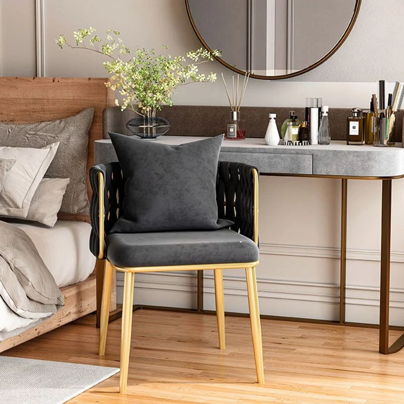 Sedie laterali da pranzo tessuto dal design scandinavo Sedia laterale da pranzo con schienale massiccio Clearhalo