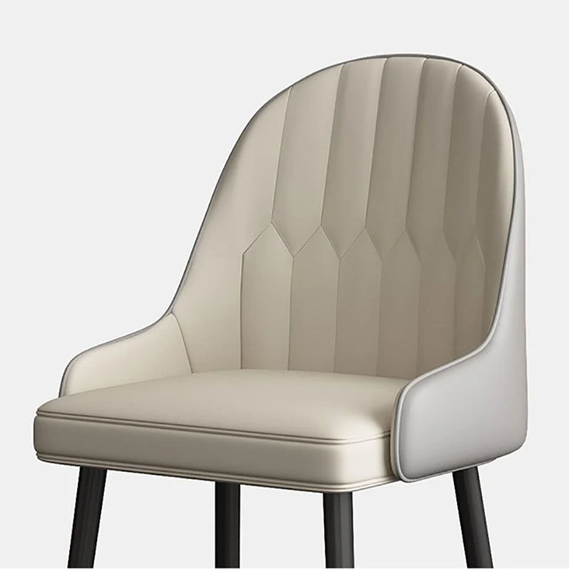 Sedie laterali scandinave con schienale massiccio e sedie da pranzo pelle Clearhalo