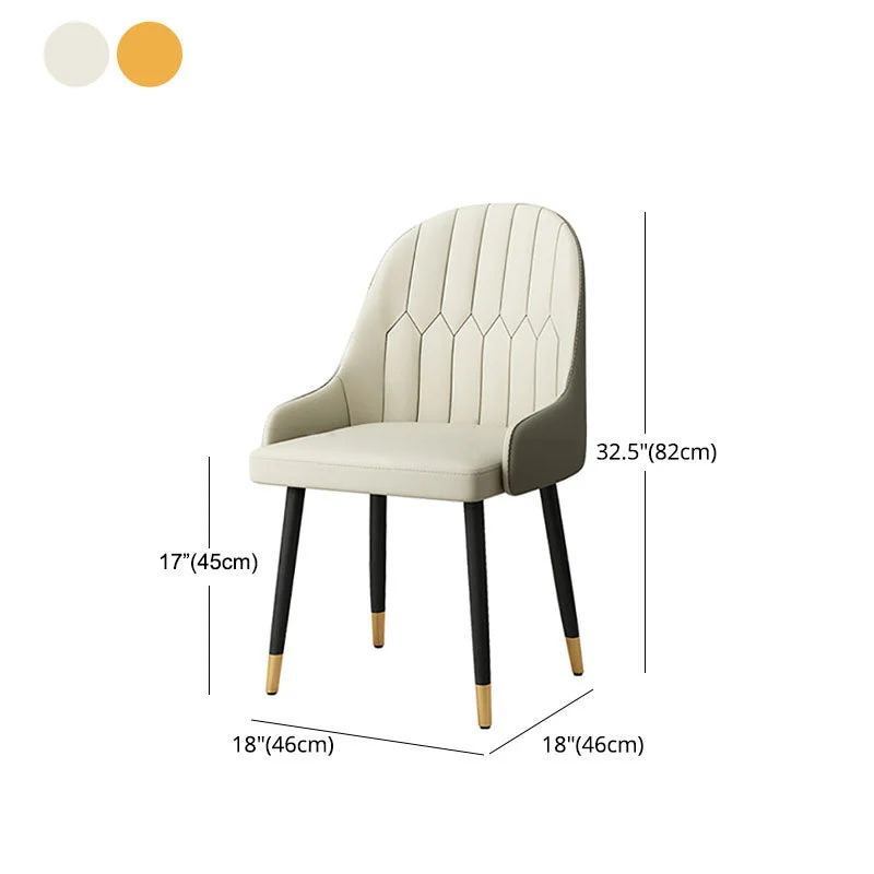 Sedie laterali scandinave con schienale massiccio e sedie da pranzo pelle Clearhalo