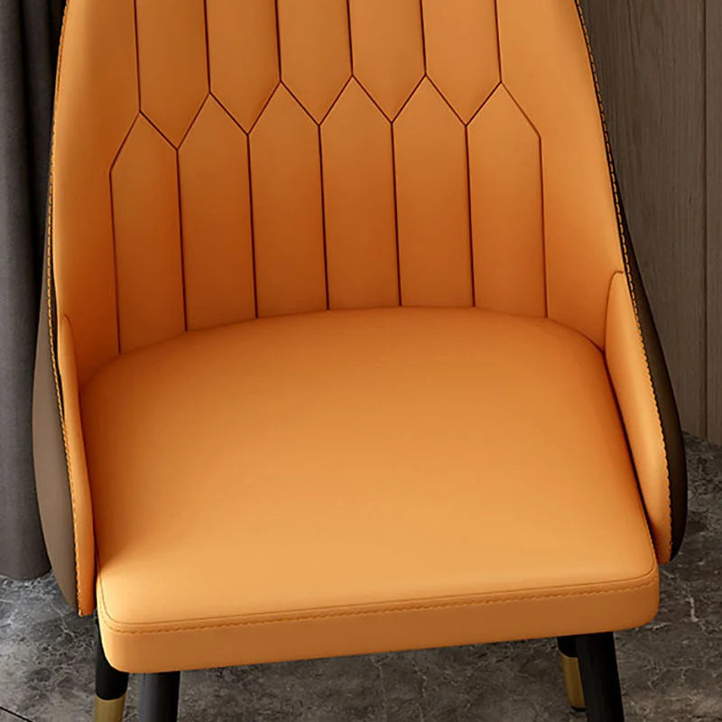 Sedie laterali scandinave con schienale massiccio e sedie da pranzo pelle Clearhalo