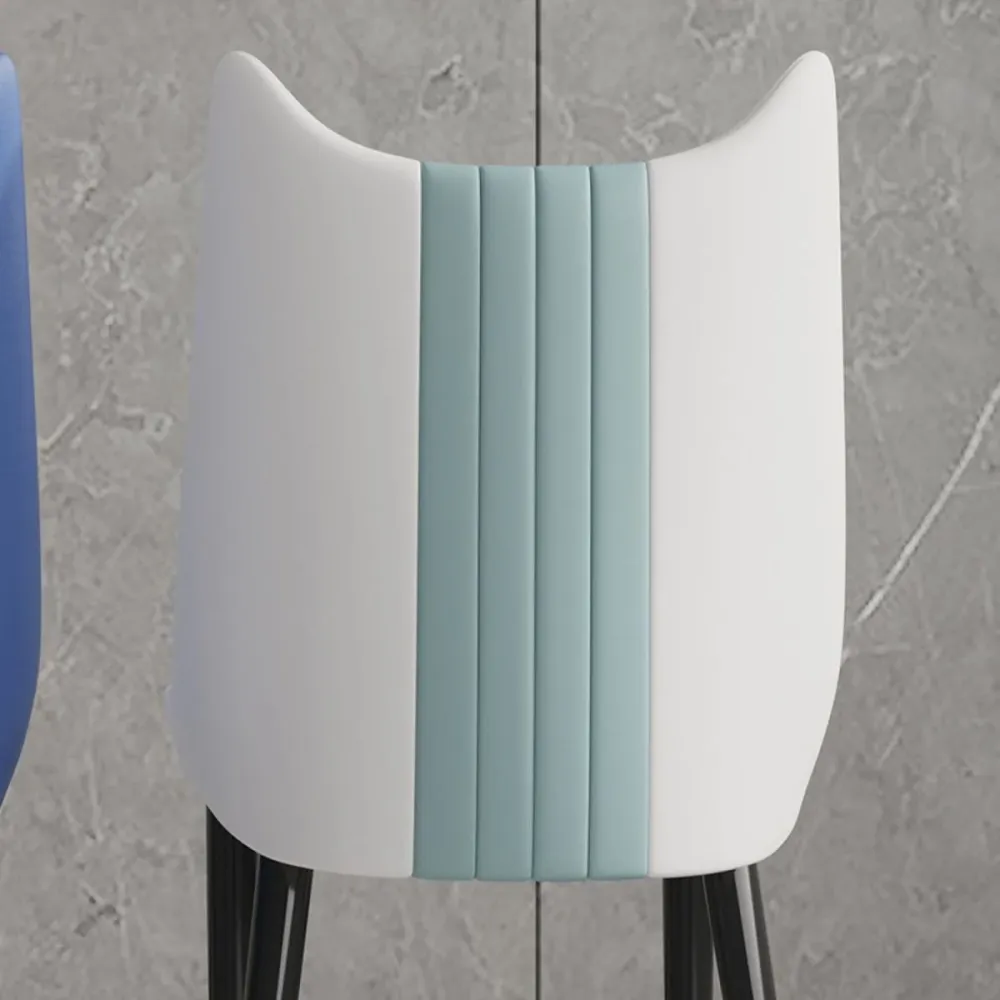 Sedie laterali scandinave ecopelle Sedia con schienale massiccio senza braccioli Clearhalo