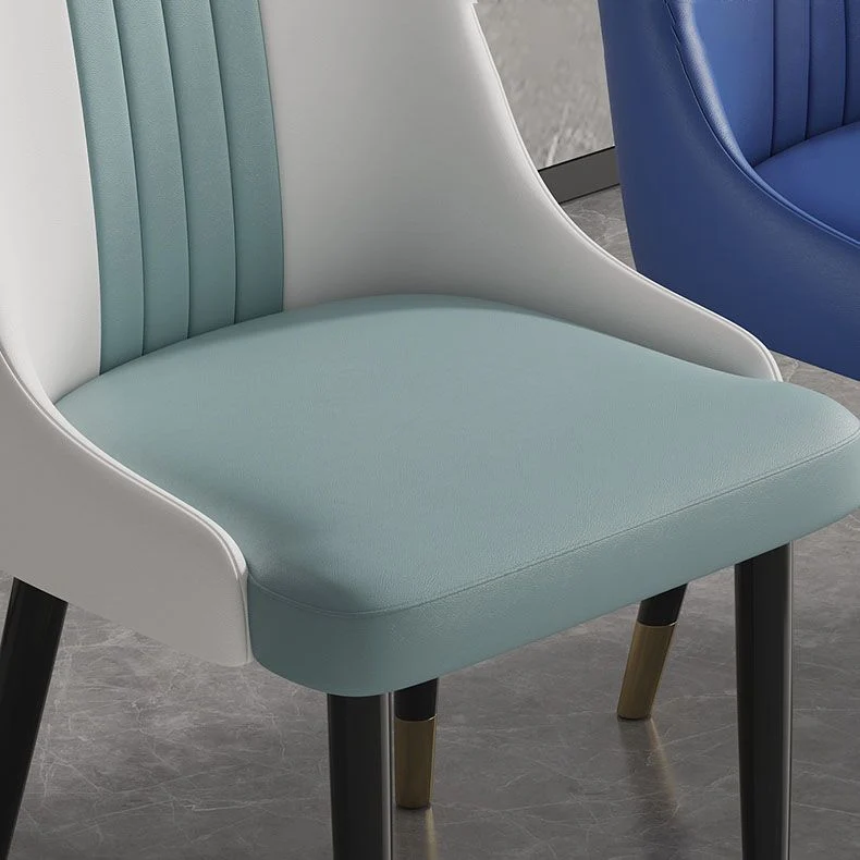 Sedie laterali scandinave ecopelle Sedia con schienale massiccio senza braccioli Clearhalo