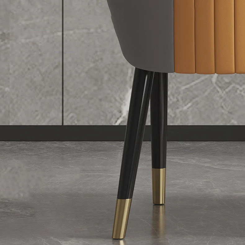 Sedie laterali scandinave ecopelle Sedia con schienale massiccio senza braccioli Clearhalo