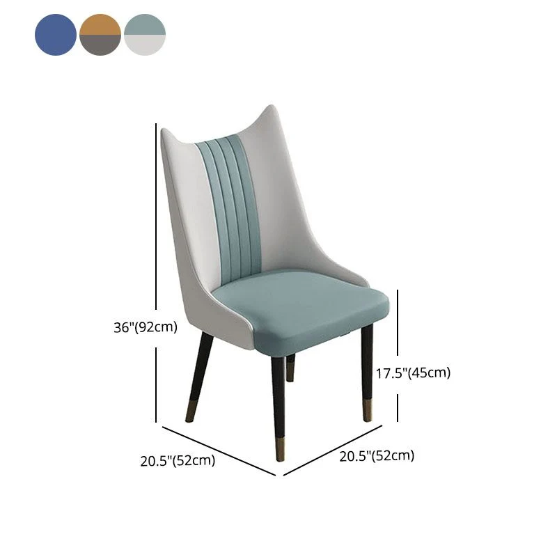 Sedie laterali scandinave ecopelle Sedia con schienale massiccio senza braccioli Clearhalo