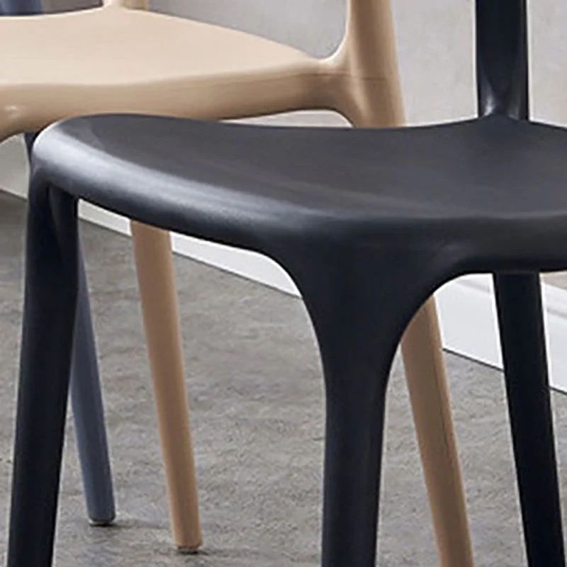 Sedie laterali senza braccioli da pranzo plastica con sedia contemporanea con schienale aperto Clearhalo