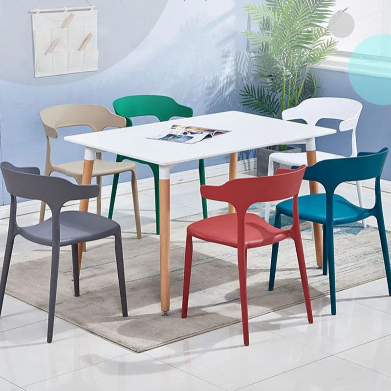 Sedie laterali senza braccioli da pranzo plastica con sedia contemporanea con schienale aperto Clearhalo