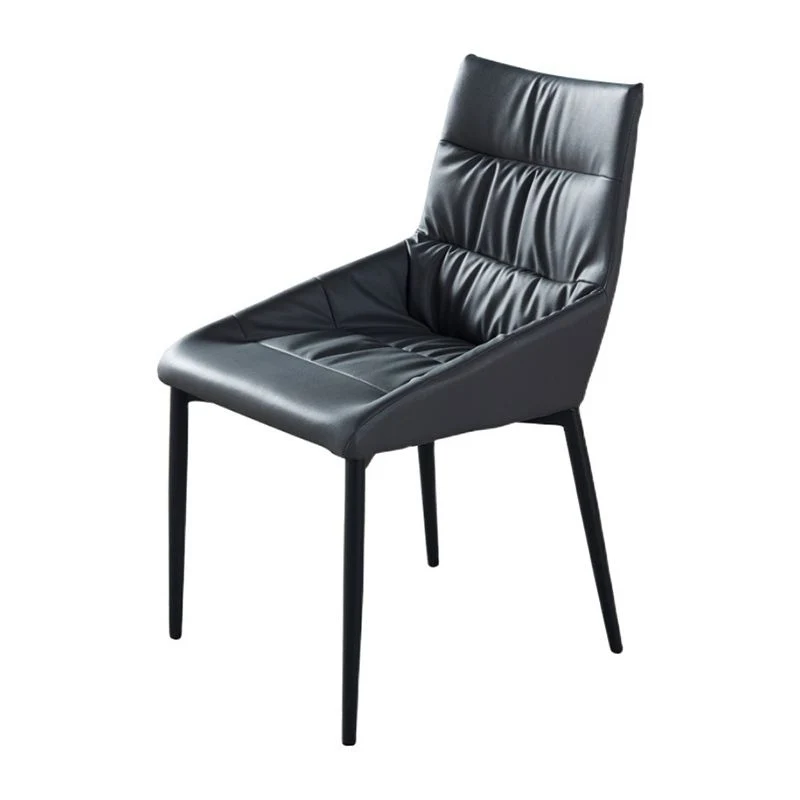 Sedie laterali senza braccioli stile moderno ecopelle con gambe metallo per cucina Clearhalo