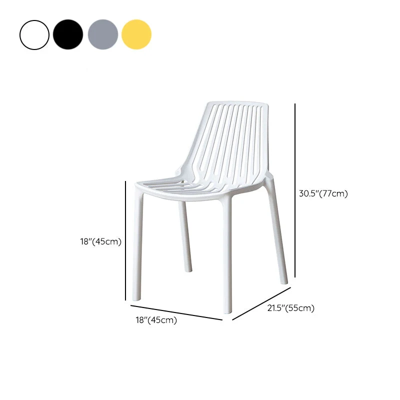 Sedie laterali senza braccioli stile nordico Sedia plastica con 4 gambe per uso domestico Clearhalo