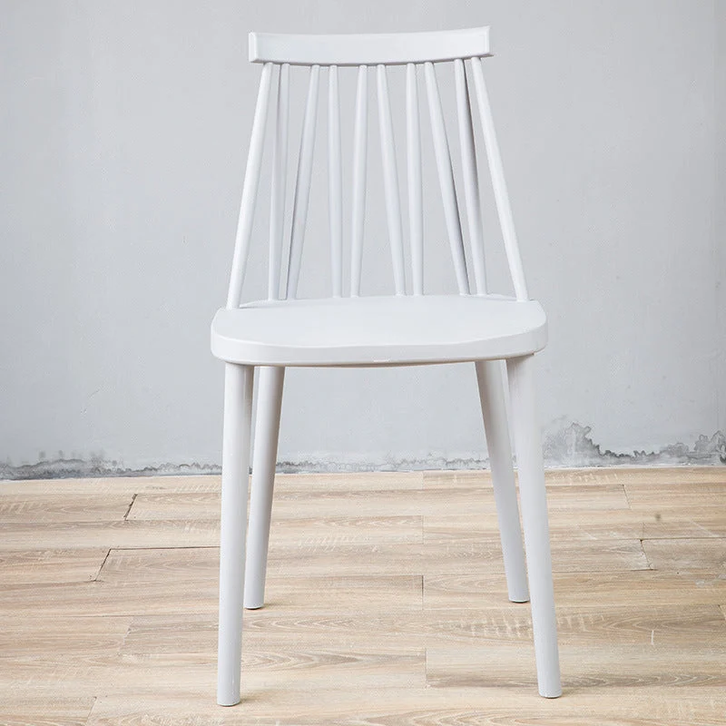Sedie laterali senza braccioli stile nordico Sedia con schienale doghe e gambe plastica per uso domestico Clearhalo