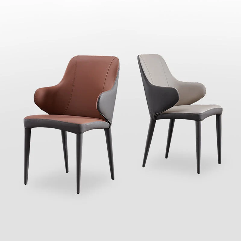 Sedie laterali stile moderno Sedia ecopelle con gambe metallo per uso domestico Clearhalo