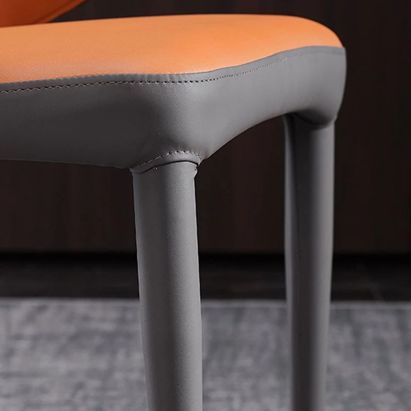 Sedie laterali stile moderno Sedia ecopelle con gambe metallo per uso domestico Clearhalo