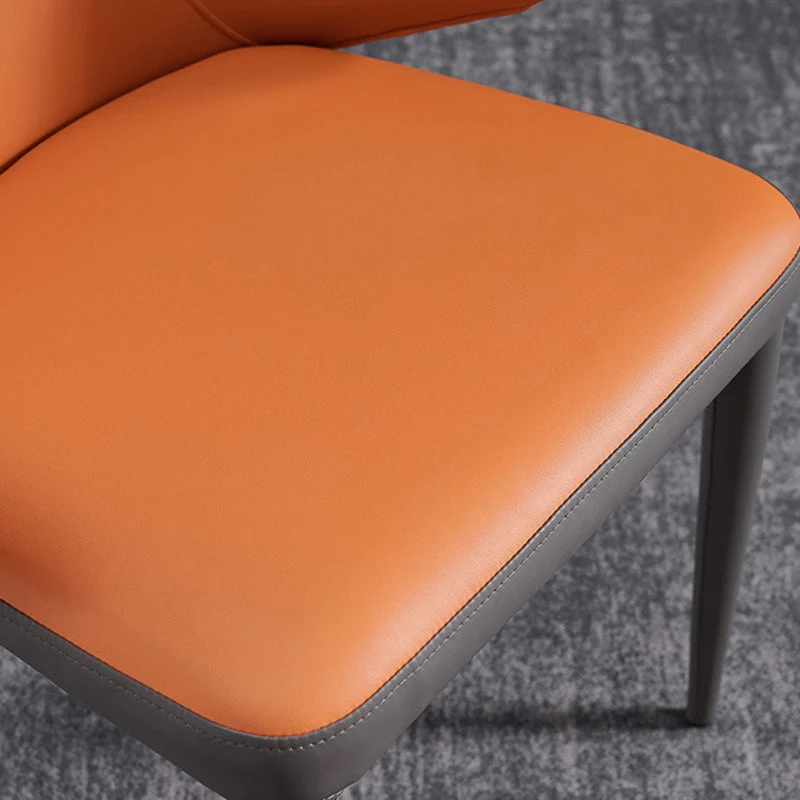 Sedie laterali stile moderno Sedia ecopelle con gambe metallo per uso domestico Clearhalo