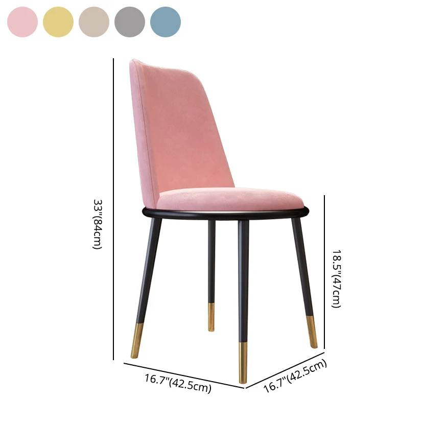 Sedie laterali stile nordico Sedie senza braccioli con gambe metallo per cucina Clearhalo