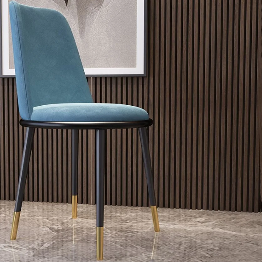 Sedie laterali stile nordico Sedie senza braccioli con gambe metallo per cucina Clearhalo