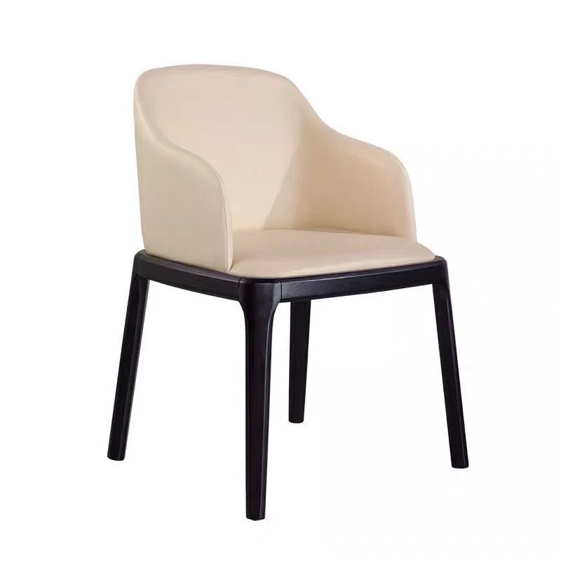 Sedie legno di frassino stile glamour Poltrona da sala da pranzo con schienale massiccio per cucina Clearhalo
