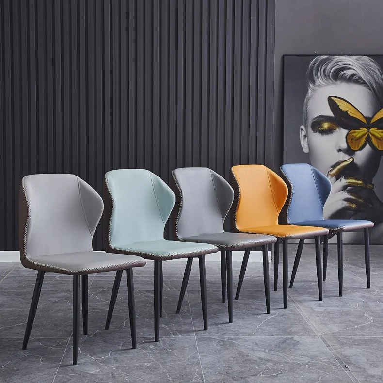 Sedie metallo stile moderno Sedia per sala da pranzo da cucina laterale con schienale laterale Clearhalo