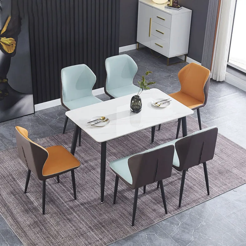 Sedie metallo stile moderno Sedia per sala da pranzo da cucina laterale con schienale laterale Clearhalo