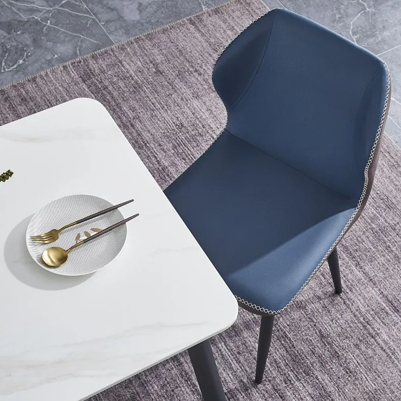 Sedie metallo stile moderno Sedia per sala da pranzo da cucina laterale con schienale laterale Clearhalo