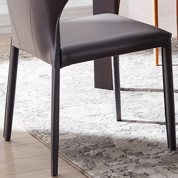 Sedie moderne pelle per interni ed esterni, sedia con schienale solido Clearhalo