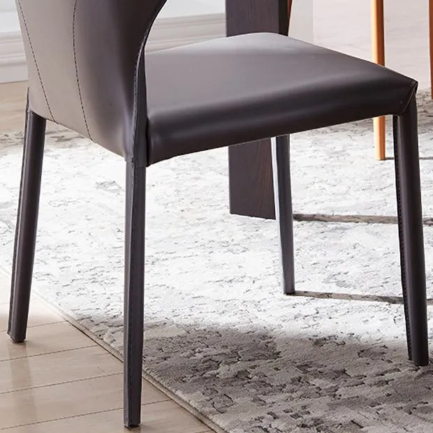 Sedie moderne pelle per interni ed esterni, sedia con schienale solido Clearhalo