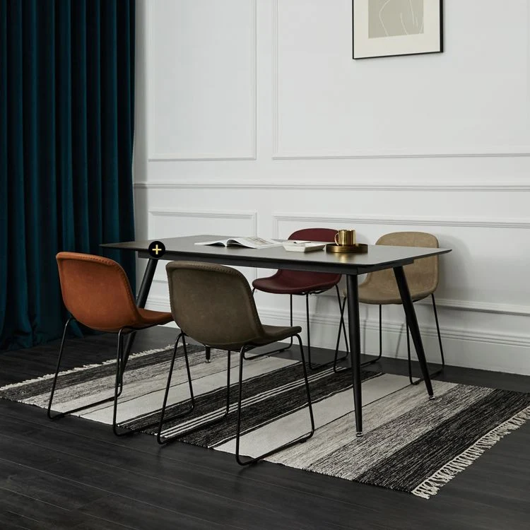 Sedie moderne per sala da pranzo metallo Sedie da pranzo senza braccioli pelle PU per uso domestico Clearhalo