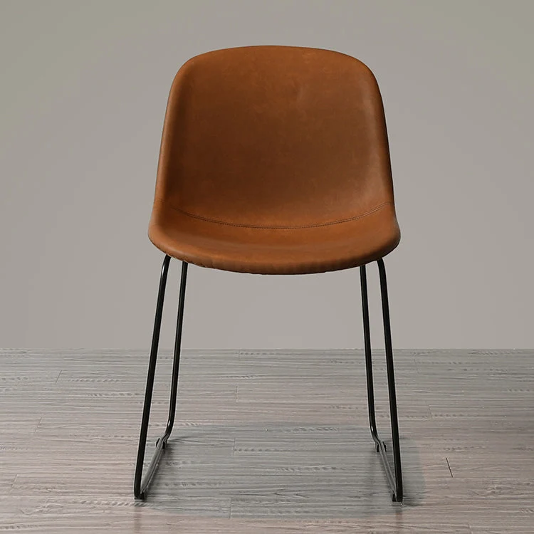 Sedie moderne per sala da pranzo metallo Sedie da pranzo senza braccioli pelle PU per uso domestico Clearhalo