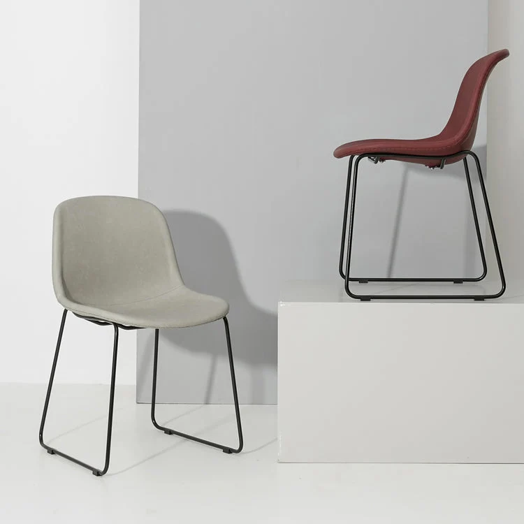 Sedie moderne per sala da pranzo metallo Sedie da pranzo senza braccioli pelle PU per uso domestico Clearhalo
