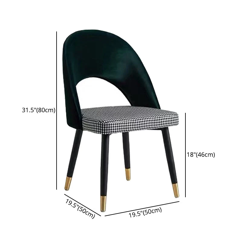 Sedie moderne per sala da pranzo metallo Sedia laterale da pranzo con schienale aperto senza braccioli per uso domestico C...