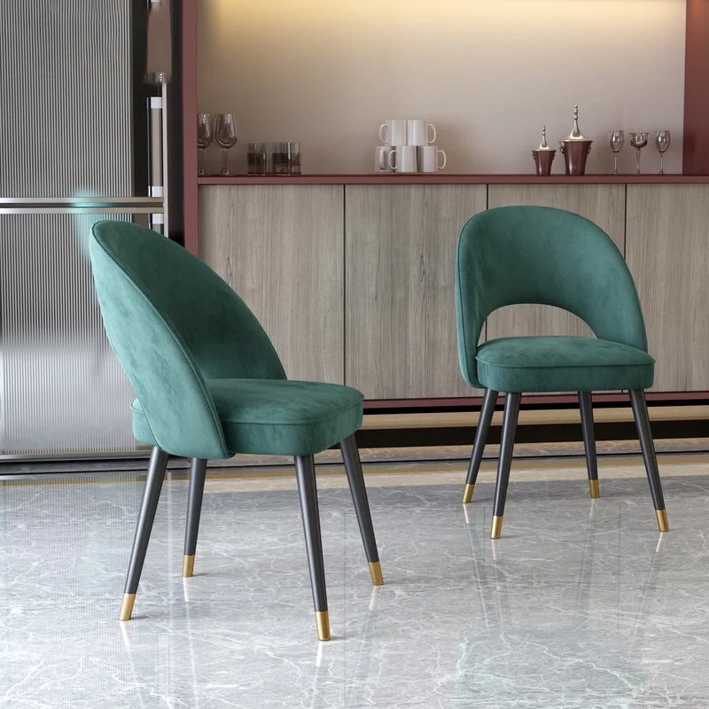 Sedie moderne per sala da pranzo metallo Sedia laterale da pranzo con schienale aperto senza braccioli per uso domestico C...