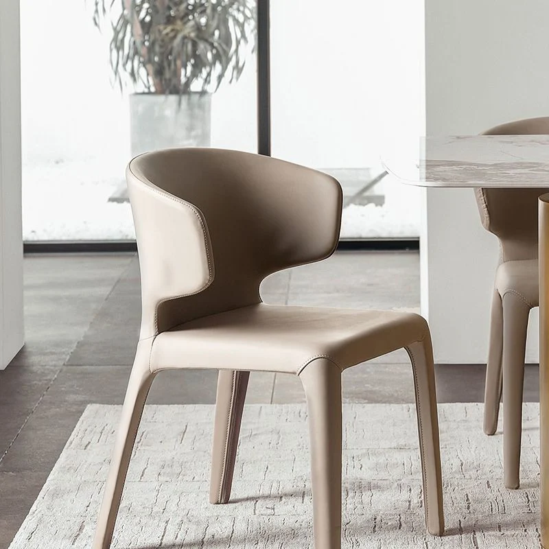 Sedie moderne per sala da pranzo per interni ed esterni Sedie da pranzo ecopelle senza braccioli Clearhalo