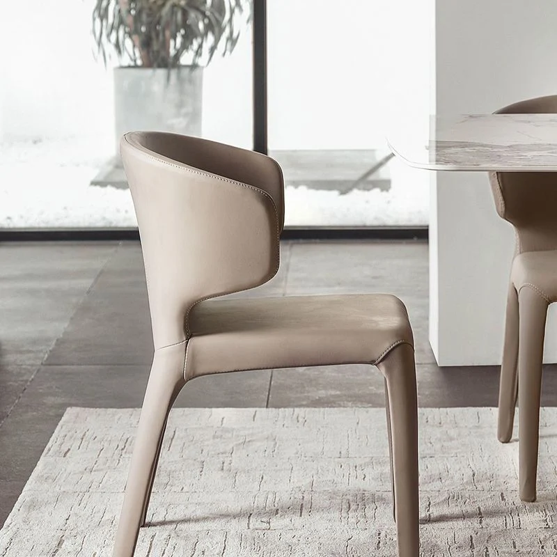 Sedie moderne per sala da pranzo per interni ed esterni Sedie da pranzo ecopelle senza braccioli Clearhalo