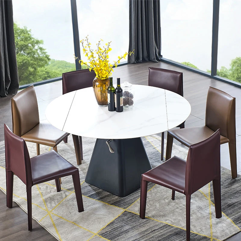 Sedie moderne per sala da pranzo per interni ed esterni Sedie da pranzo pelle senza braccioli (set di 2) Clearhalo