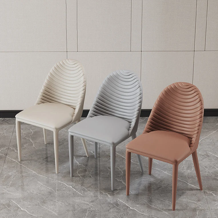 Sedie moderne per sala da pranzo Sedie da pranzo senza braccioli ecopelle Clearhalo