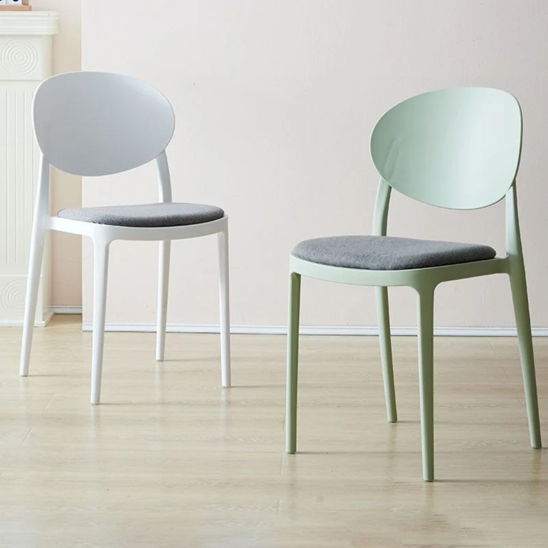 Sedie moderne senza braccioli da cucina impilabili plastica con schienale aperto Clearhalo