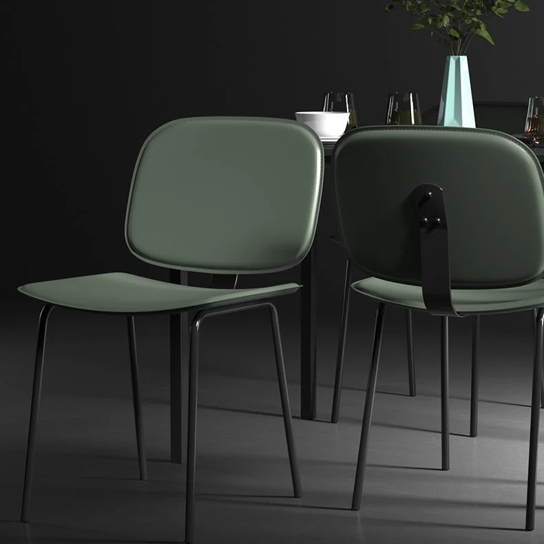 Sedie moderne senza braccioli per sala da pranzo metallo Sedia laterale da pranzo con schienale aperto per uso domestico C...