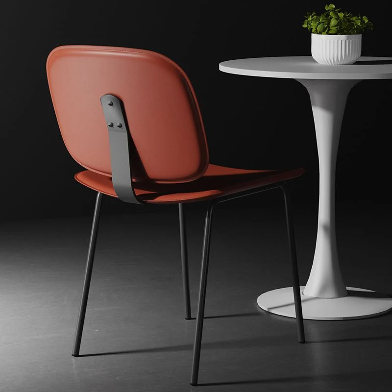 Sedie moderne senza braccioli per sala da pranzo metallo Sedia laterale da pranzo con schienale aperto per uso domestico C...