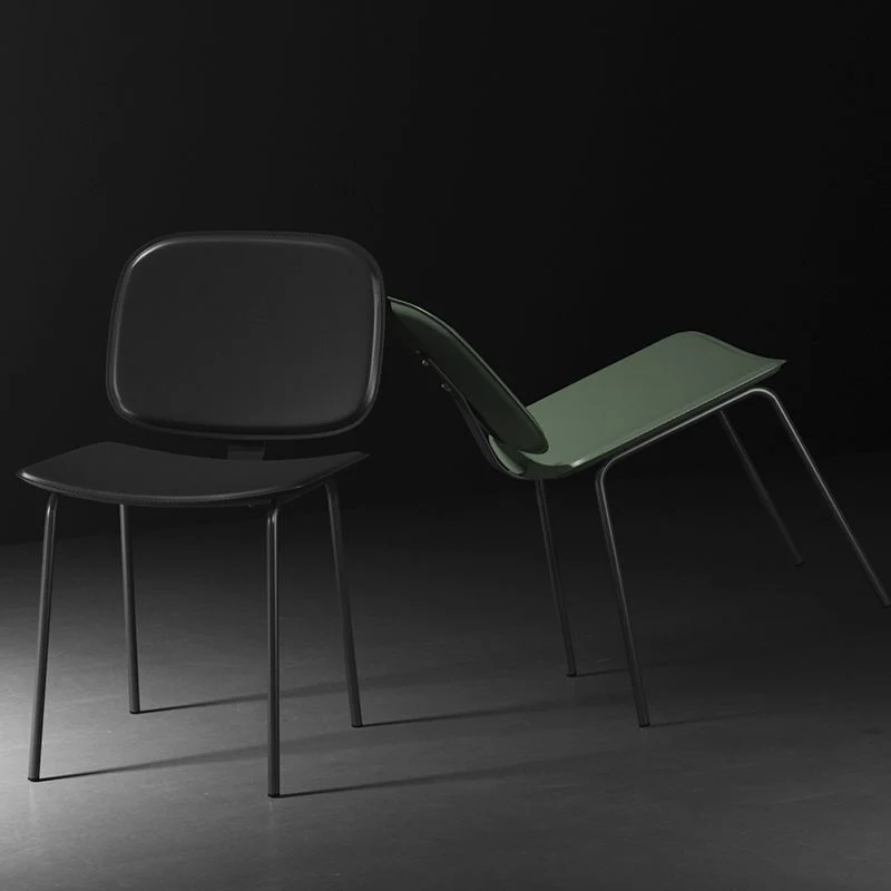 Sedie moderne senza braccioli per sala da pranzo metallo Sedia laterale da pranzo con schienale aperto per uso domestico C...