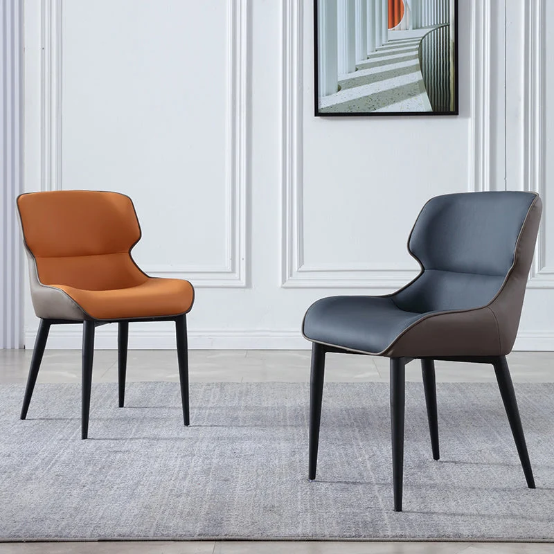 Sedie orecchioni stile moderno Sedie da pranzo pelle per la casa (set di 2) Clearhalo