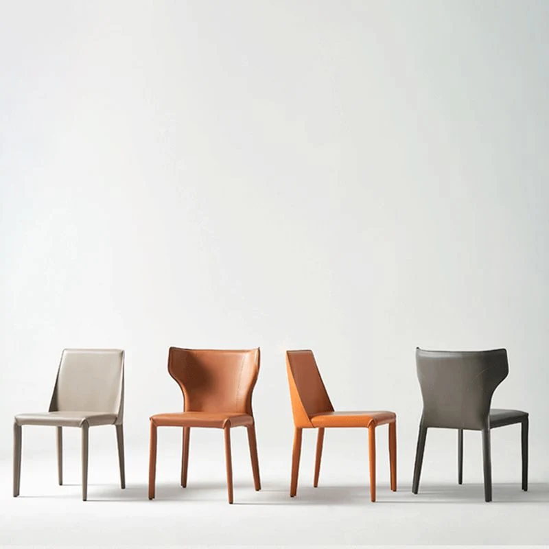 Sedie pelle PU con schienale laterale stile moderno per sala da pranzo Clearhalo