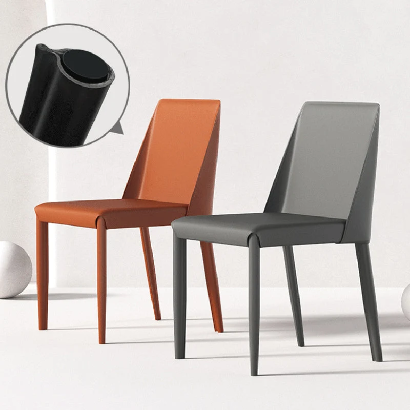 Sedie pelle PU con schienale laterale stile moderno per sala da pranzo Clearhalo
