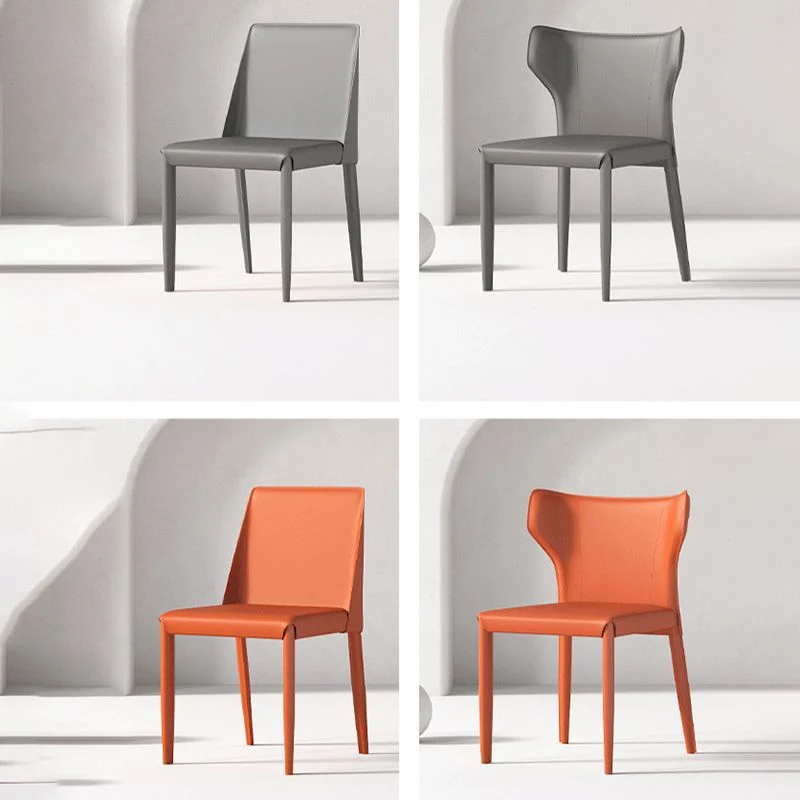 Sedie pelle PU con schienale laterale stile moderno per sala da pranzo Clearhalo