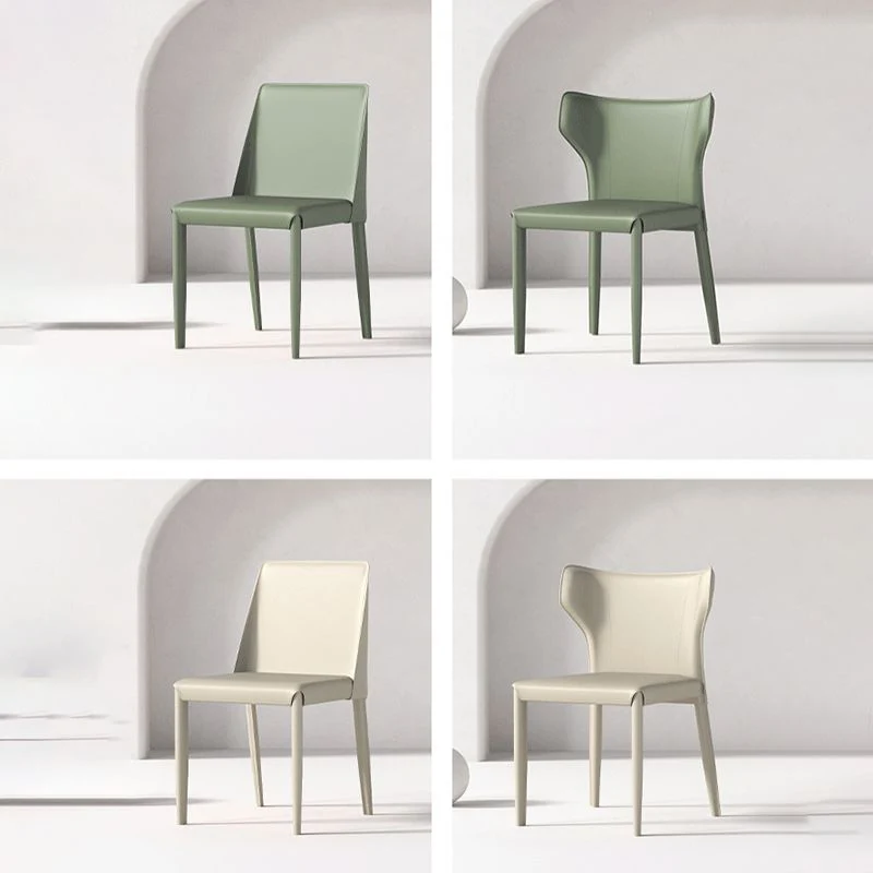Sedie pelle PU con schienale laterale stile moderno per sala da pranzo Clearhalo