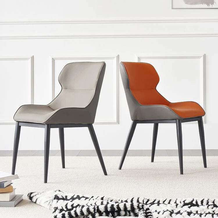 Sedie per sala da pranzo stile moderno Poltrona da pranzo con schienale alto e gambe metallo Clearhalo