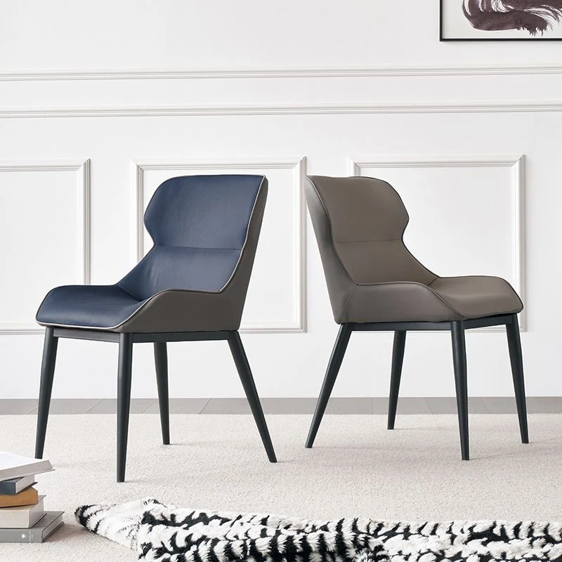 Sedie per sala da pranzo stile moderno Poltrona da pranzo con schienale alto e gambe metallo Clearhalo