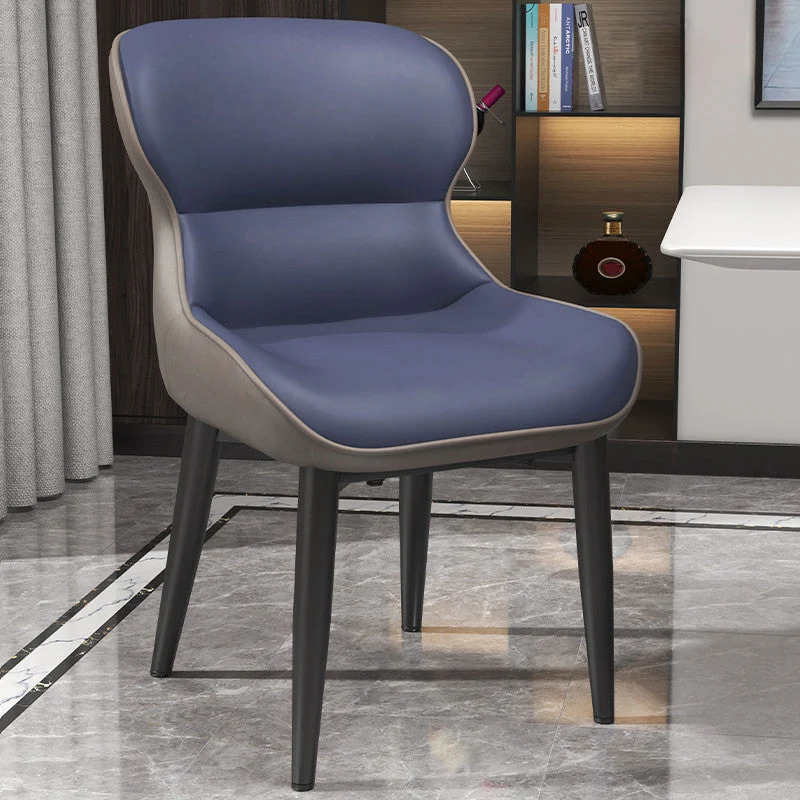 Sedie per sala da pranzo stile moderno Poltrone da pranzo con schienale alto e gambe metallo Clearhalo
