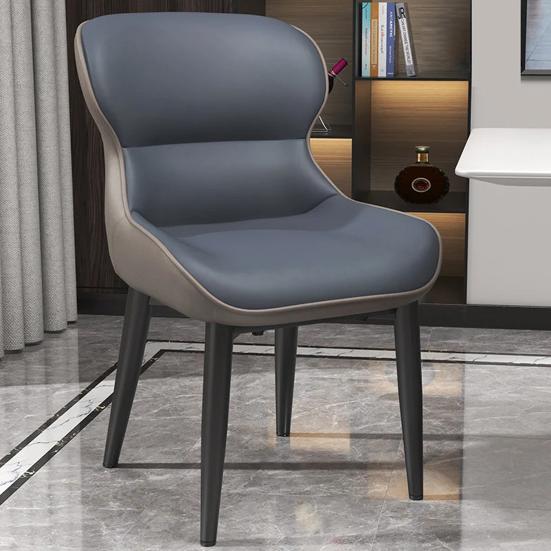 Sedie per sala da pranzo stile moderno Poltrone da pranzo con schienale alto e gambe metallo Clearhalo